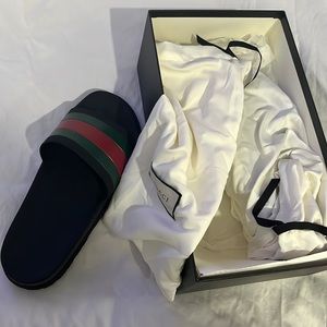 authentic men’s Gucci black slides